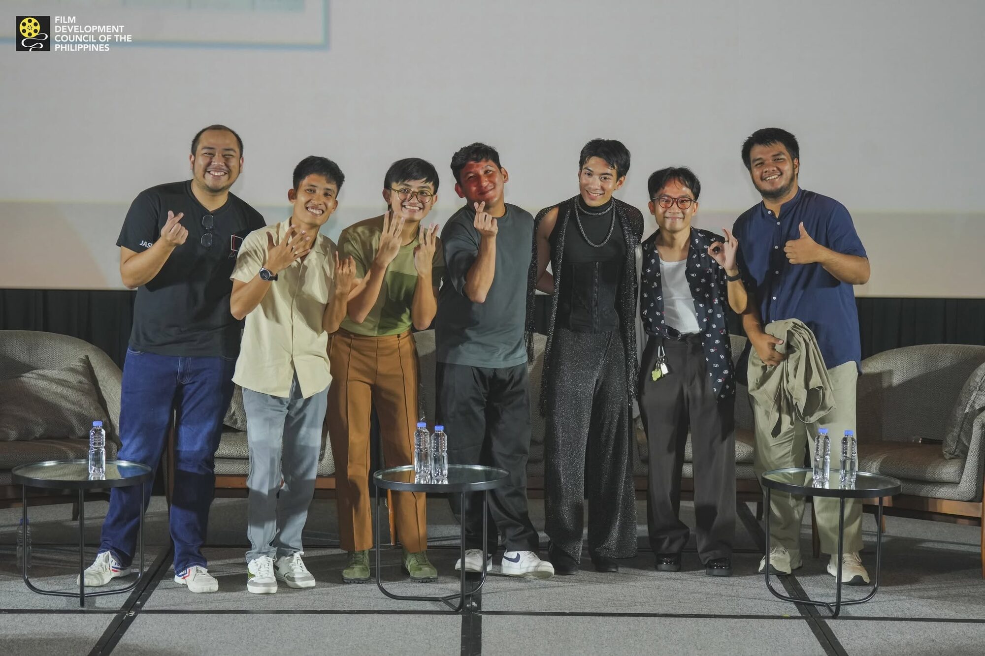 Finalists and moderator on stage