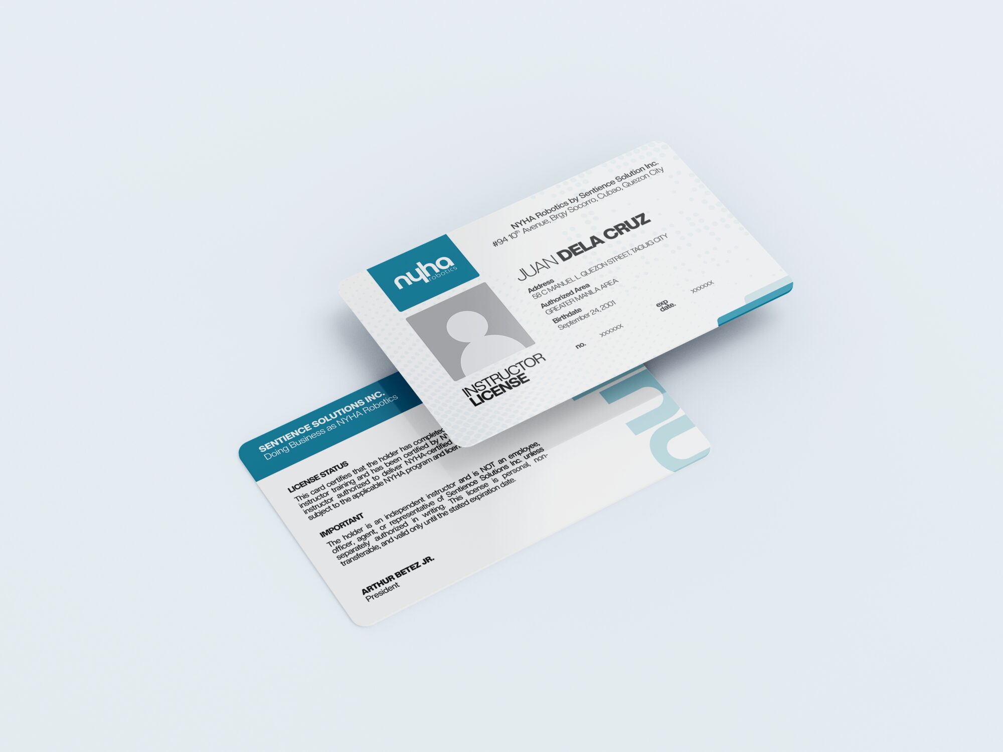 NYHA license mockup, alternate