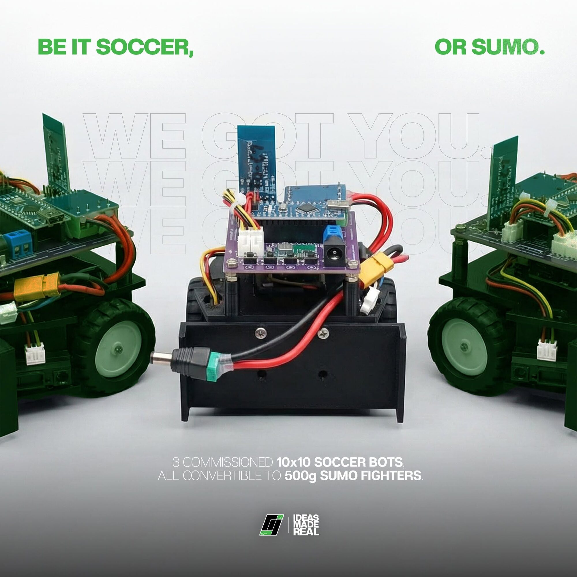 Protohaus post, soccer and sumo bots