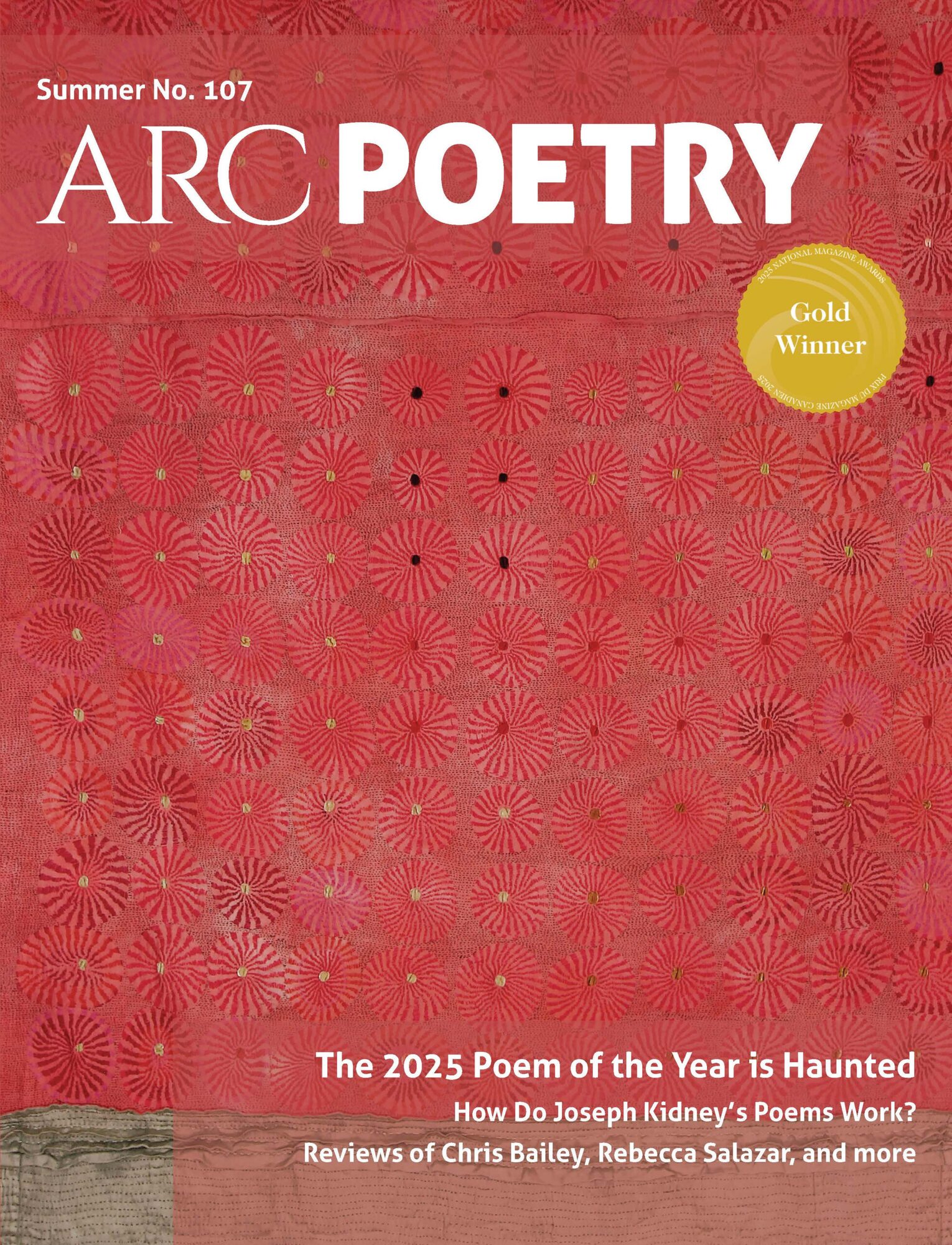 Arc Poetry Magazine, Summer No. 107 cover
